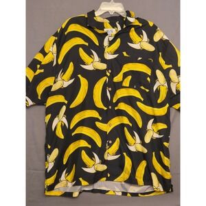 Uzzi Amphibious Gear Banana Print Hawaiian Shirt Mens Size XXL Yellow Black